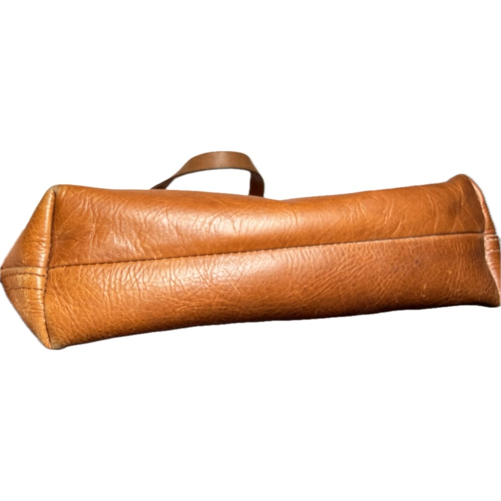 Madewell Brown Leather Zip Top Transport Tote Handbag Minimalist Bag NO STRAP - Picture 5 of 6